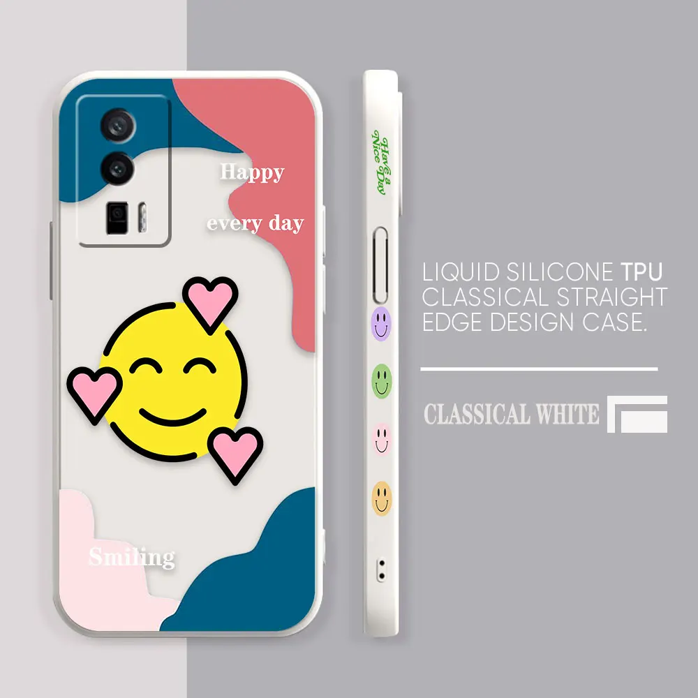 Case For Redmi K60E K60 K50 K40S K40 K30 K20 12C 10C 9A 9 8 10X 10A 10 Pro 4G 5G Gaming Case Fundas Cqoues Lovely Smiling Face