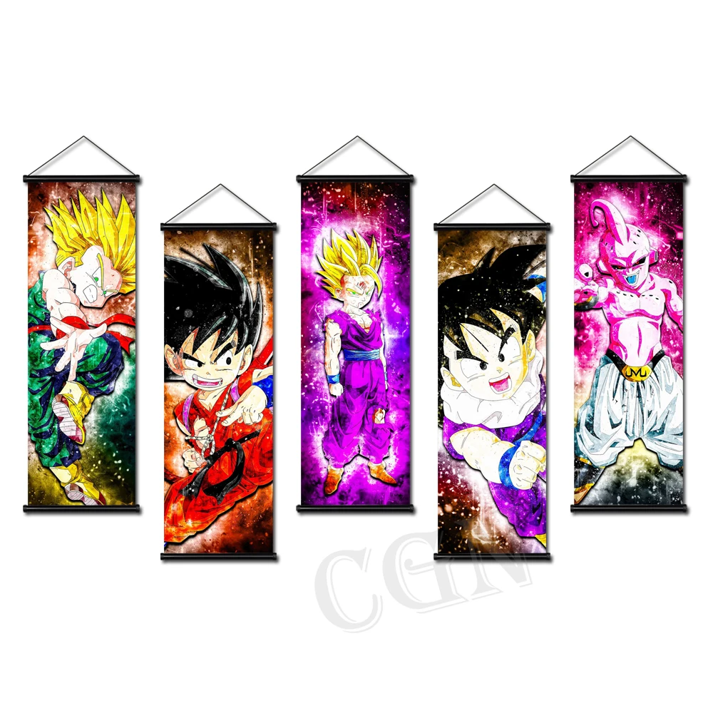 

Canvas Painting Hanging Scrolls Dragon Ball Posters Japanese Anime Prints Vegeta Wall Artwork Picture Mural Home Kids Room Decor