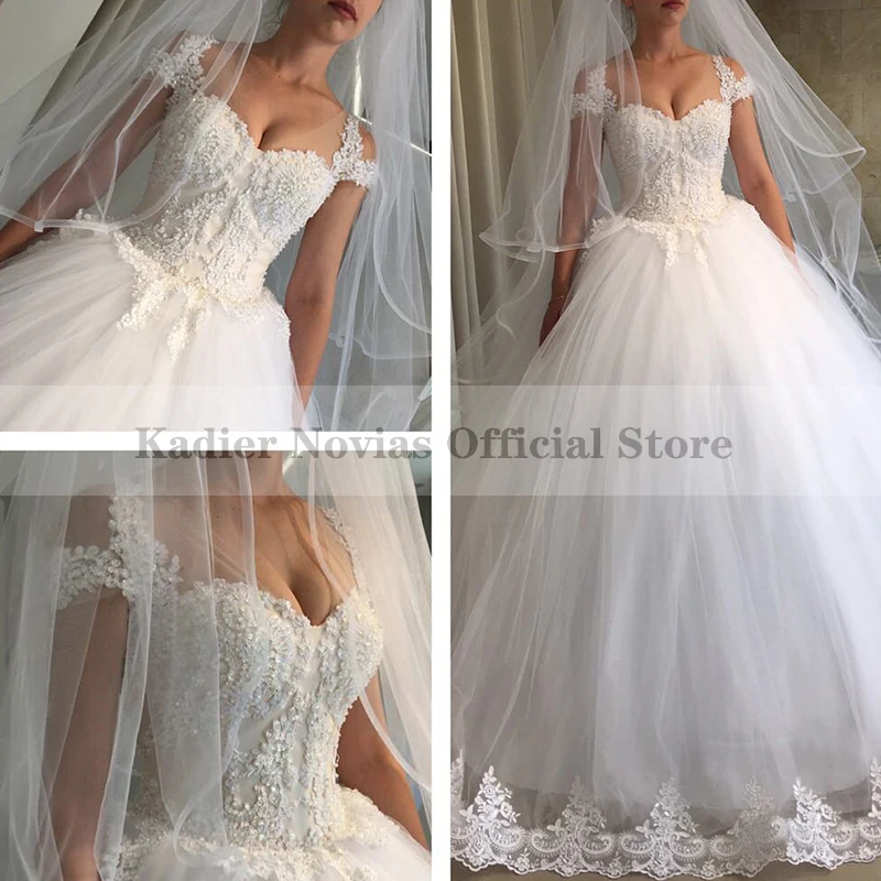 

Long White Ball Gown Lace Wedding Dress 2023 Casamento Robe De Mariage Vintage Bridal Dresses