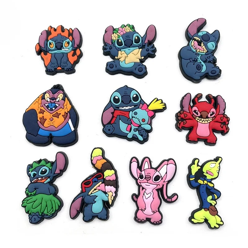 

1pcs Cartoon Cute Stitch Crocs Charms PVC Shoe Charms DIY Shoe Aceessories Fit Croc Sandals Buckle Decoration Kids Party Gifts