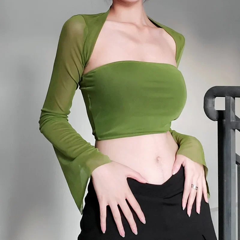 Кроп-топ Y2K женский однотонный