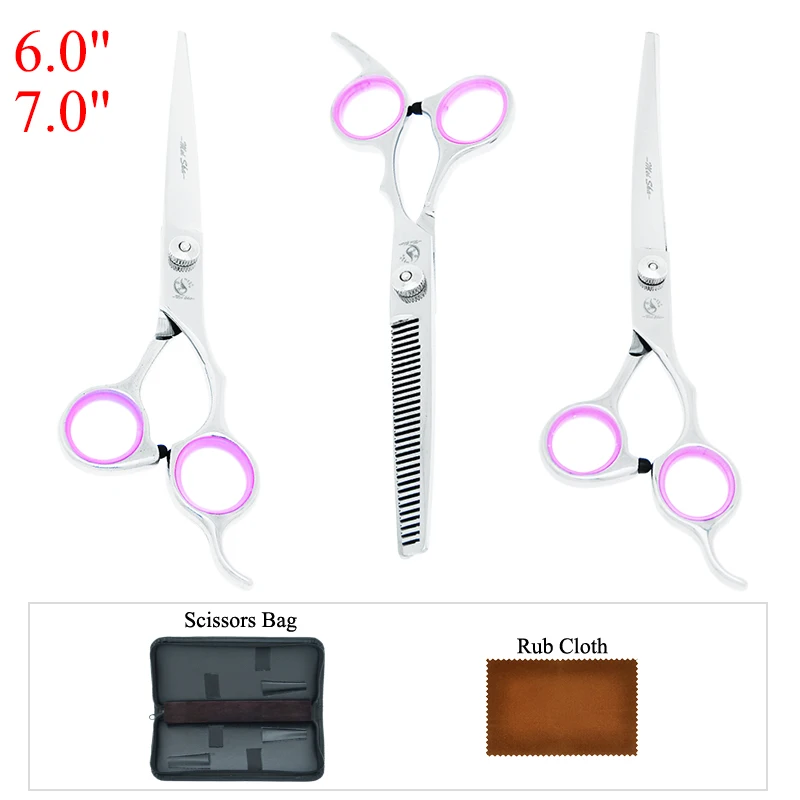 

6/7 inch Meisha Sharp Edge Dog Grooming Scissors Pet Cutting Thinning Curved Hair Shears Set with Case Animals Steel Comb B0008A