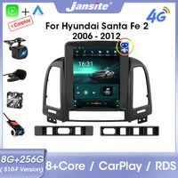 jansite 2 din car stereo radio multimedia video player for hyundai santa fe 2 2006 2012 8g256g carplay autoradio rds ips screen