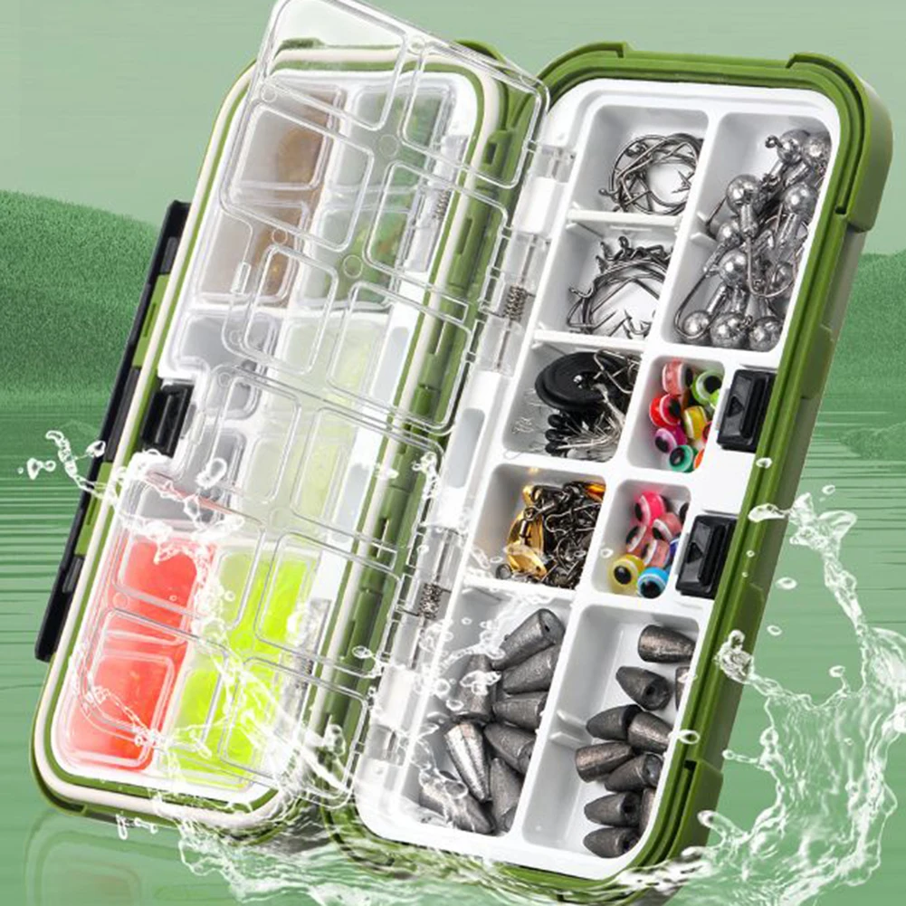 

221pcs/set Fishing Accessories Tackle Kit Soft Bait Hooks Swivels Fishing Group Wide Application Suitable For Many Kinds Of Fish