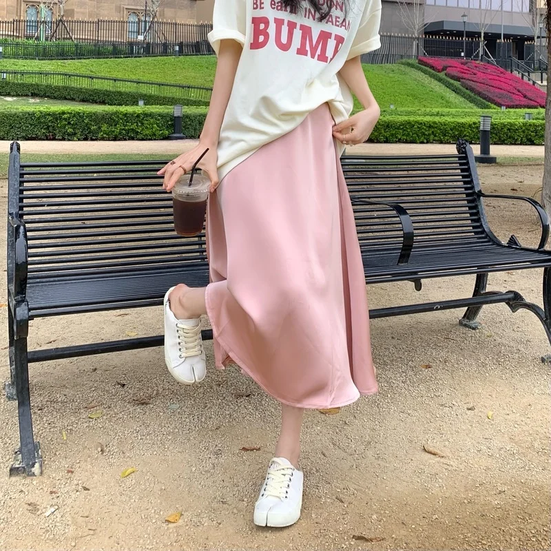 

French Temperament Skirt Women's 2022 New Summer High Waist Drape Small A-line Skirt Mid-length Skirt Cool Skirt