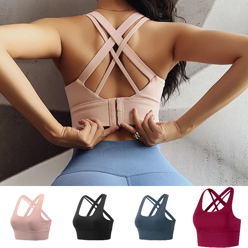 

Sports Bras For Women Gym Push Up Crop Top Anti-Sweat Fitness Workout Top Seamless Yoga Bra Shockproof Run Bralette Large Size