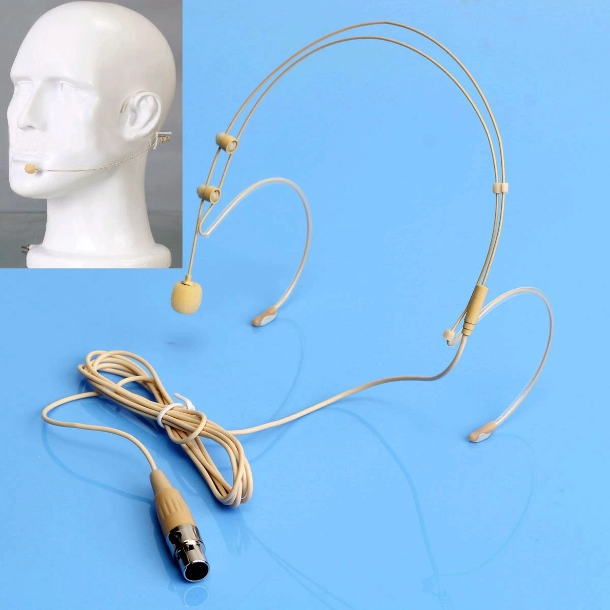 

Dual ear hook Headset Head Microphone for Wireless XLR 4pin Mini TA4F Plug