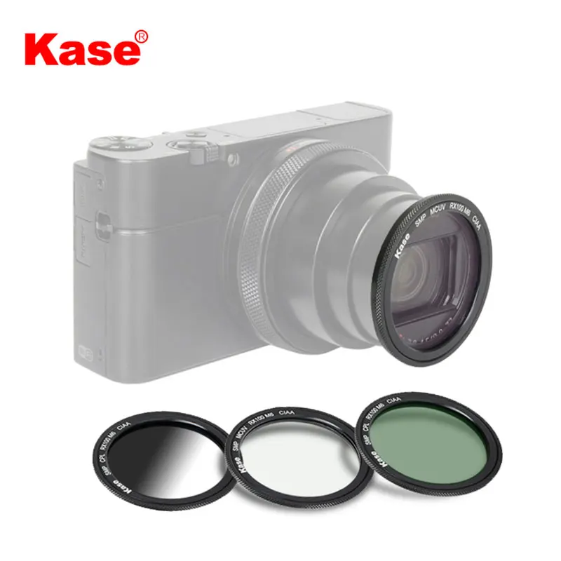 Компактный фильтр KASE для камеры SONY RX100 ZV-1 Canon G7X RICOH GRIII MCUV CPL ND64 ND1000 ND6-9 GND1.2 адаптер
