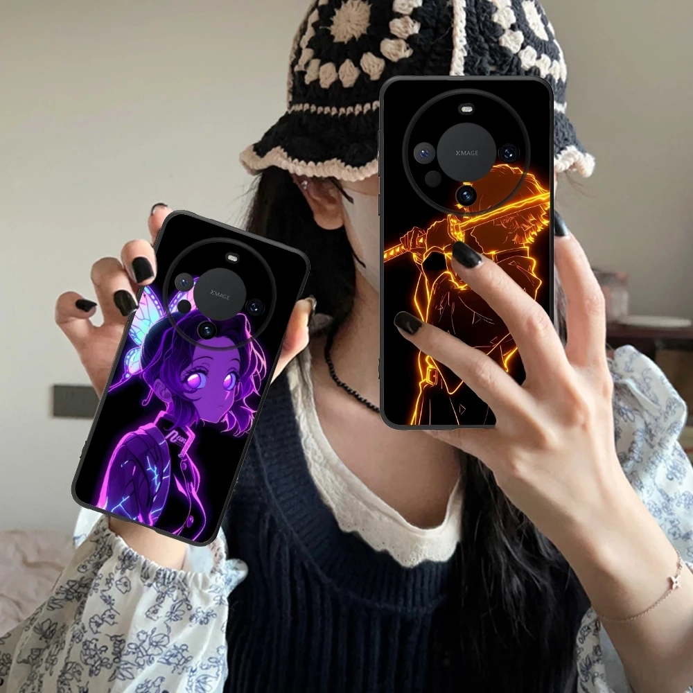 Цветной неоновый чехол для мобильного телефона Demon Slayer Huawei Mate 60 50 40 30 20 10 Pro Plus Lite E 5G