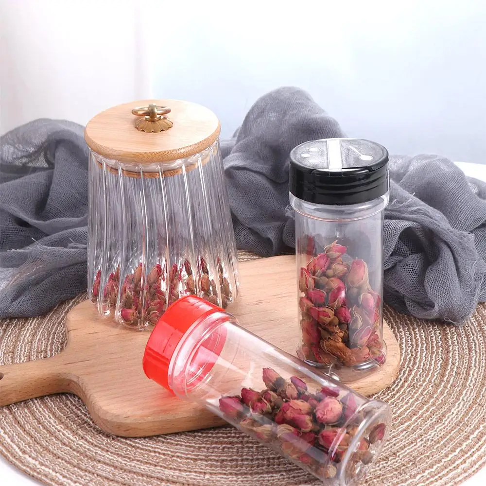 200ml Clear Plastic Spice Jar Transparent Seasoning Bottle Butterfly Cover Refill Containers Cumin Powder