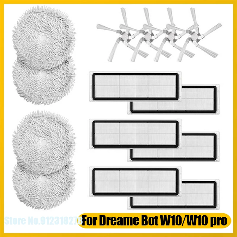 

Боковая щетка для робота-пылесоса Xiaomi Mijia Dreame Bot W10 Pro, фильтр НЕРА, Швабра, тканевая запасная часть, замена для очистки, 14 шт.