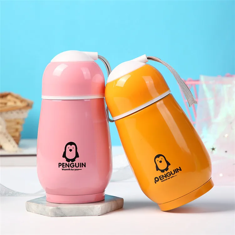 Двойная нержавеющая стальная кружка с пингвином, креативная водная чашка, деловые подарки, настраиваемый логотип, изоляция с картинкой.