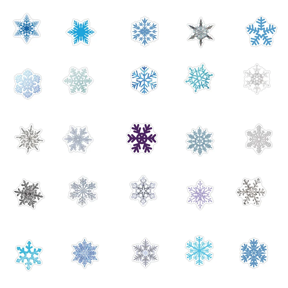 10/30/50PCS Christmas Glass Snowflake Graffiti Waterproof Sticker Creative Trend Decorative Decal Skateboard Water Cup Wholesale images - 6