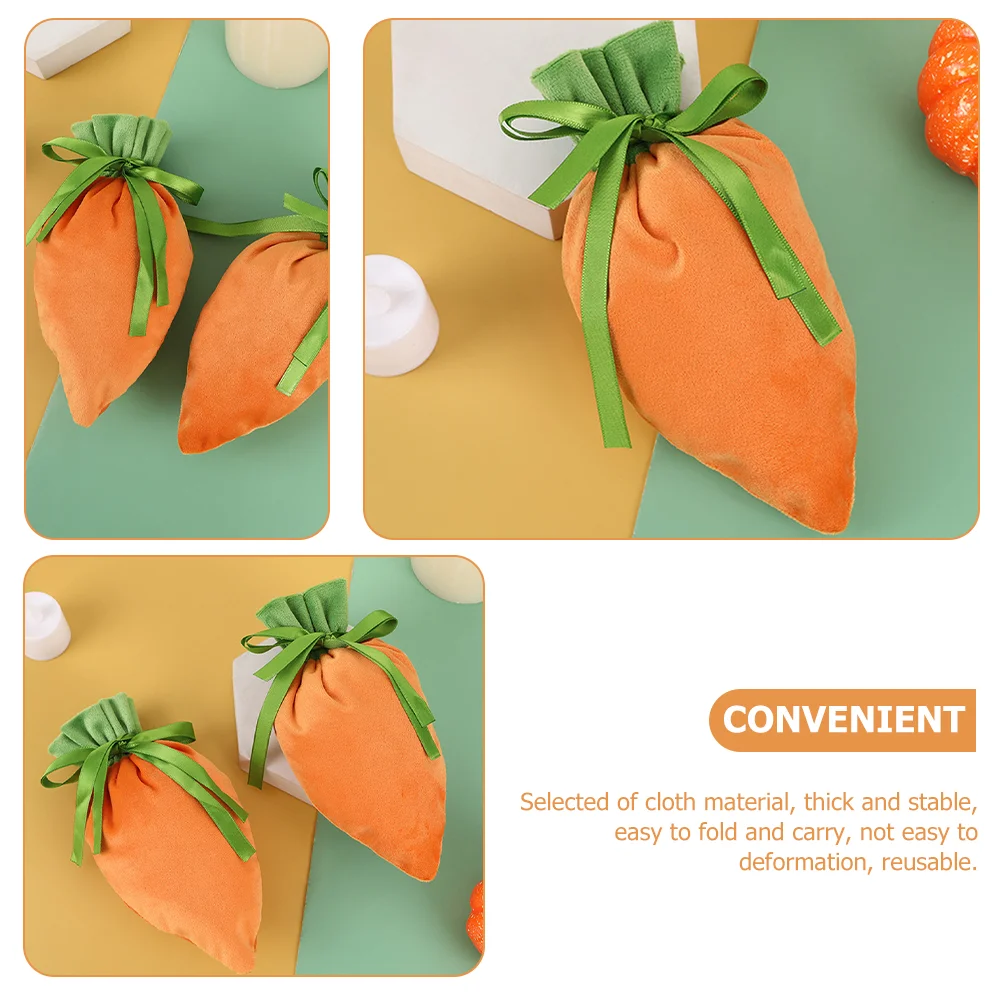

12 pcs Easter Candy Bags Carrot Shape Pouches Party Gift Pouch Party Supplies
