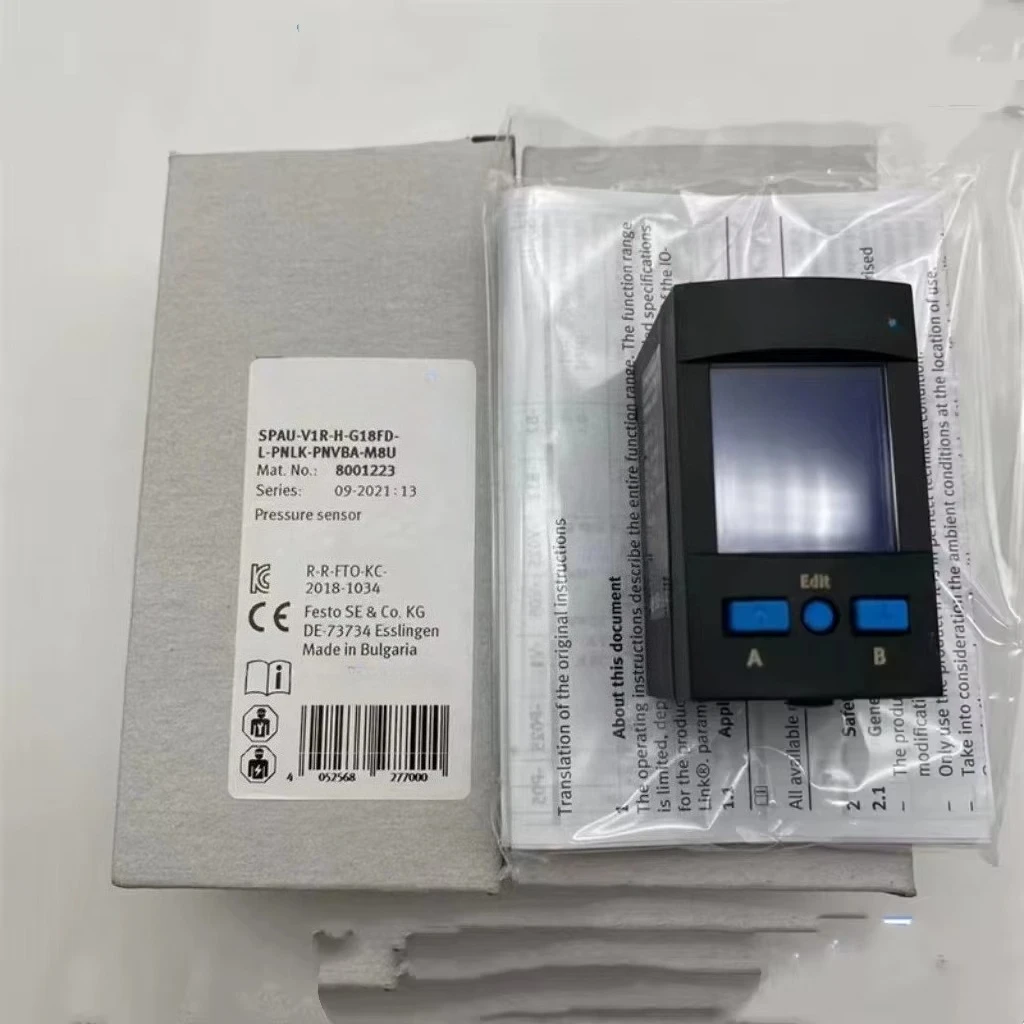 Фото Вакуумный генератор SPAU-V1R-H-G18FD-L-PNLK-PNVBA-M8U с интегрированным вакуумным эжектором и системой контроля давления для автоматизированной обработки. №1