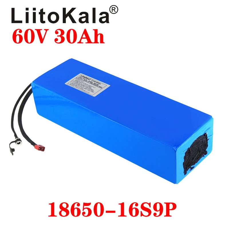 

LiitoKala 60V ebike battery 60V 30Ah 18650 16S9P lithium ion battery electric bicycle battery 60V 3000W electric scooter battery