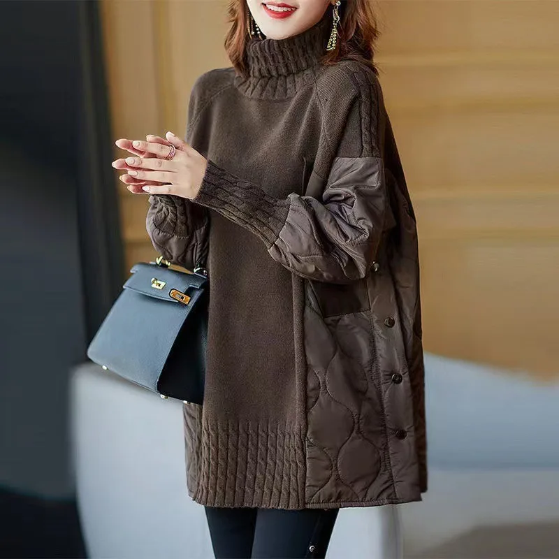 

Autumn Winter Long Sleeve Turtleneck Sweaters Korean Fashion Casual Loose Women's Clothing Pullovers fashion tops 2023 women