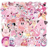 103050pcs pink kawaii pokemon anime stickers for kids graffiti guitar luggage laptop diary waterproof cute sticker toys decals