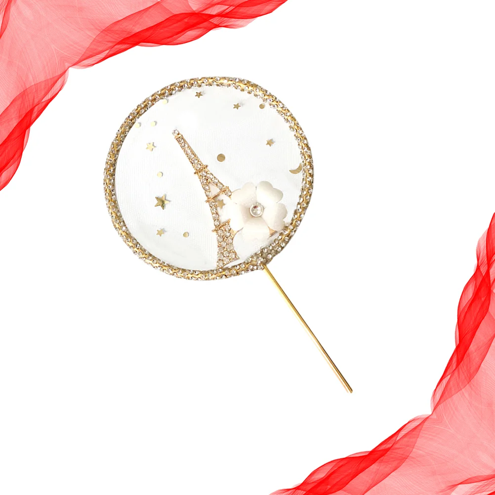 

Creative Cake Topper Romantic Iron Tower Flashing Cake Picks for Birthday Party Banquet (Golden)