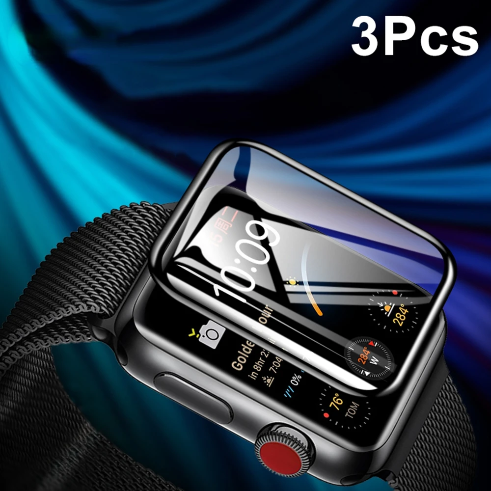 

3Pcs Screen Protector For Apple Watch Serie 7 6 5 4 45mm 44mm 41mm (Not Tempered Soft Glass ) For Apple Watch SE Film Protective