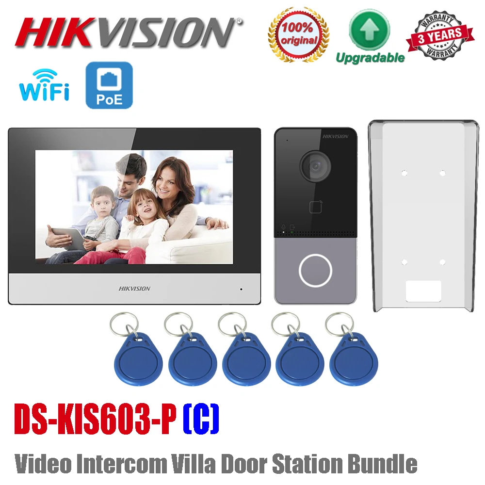 Hikvision DS-KIS603-P (C) комплект видеодомофона DS-KV6113-WPE1 (C) Φ-WTE1 Standard POE дверной звонок, дверная станция, Wi-Fi монитор