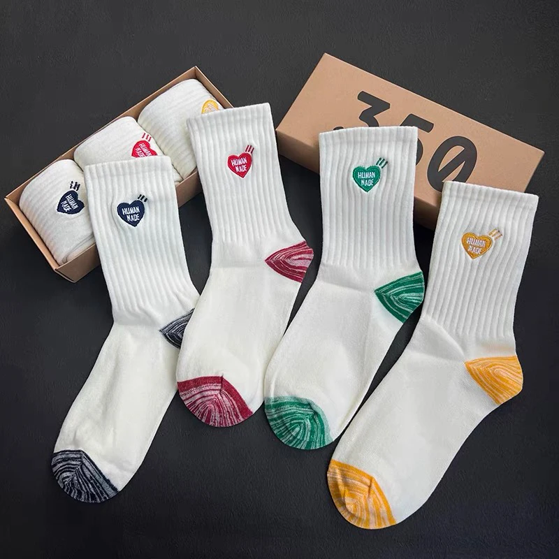 3 Pairs/Box Warm Simple Letter Love Stockings Cotton Harajuku Soft Ins Embroidery Thick Long Sport Gifts Men Women Socks Pack