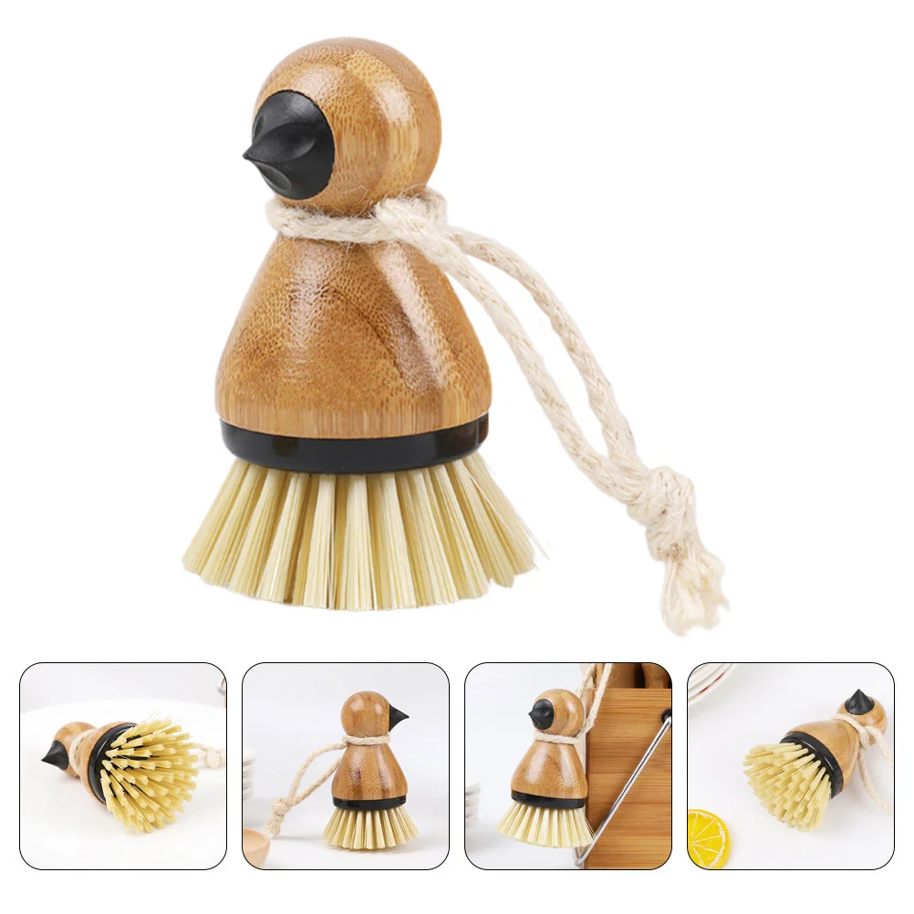 

Brush Scrubber Scrub Brushes Cleaning Fruit Kitchen Pot Dish Vegetable Clean Wooden Potato Veggie Bathroom Sink Handle Natural