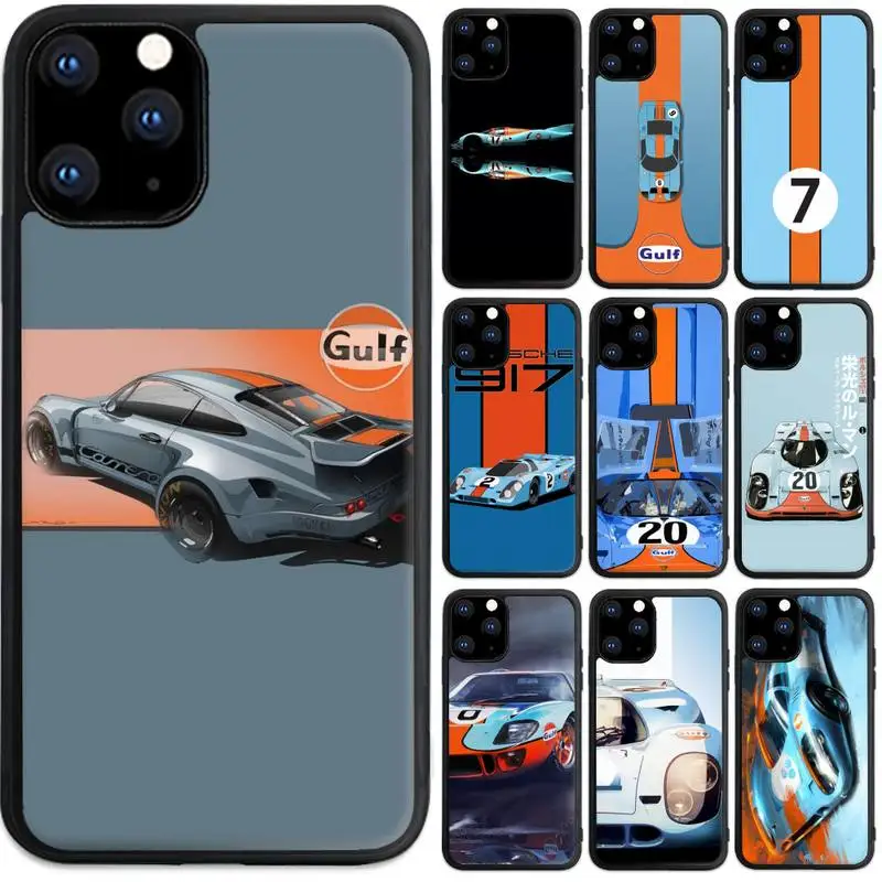 

Gulf Racing car Phone Case For Samsung S21 s20 s30 s10 s9 s8 s7 s6 s5 note20 ultra plus edge PC&TPU soft Cover Fundas