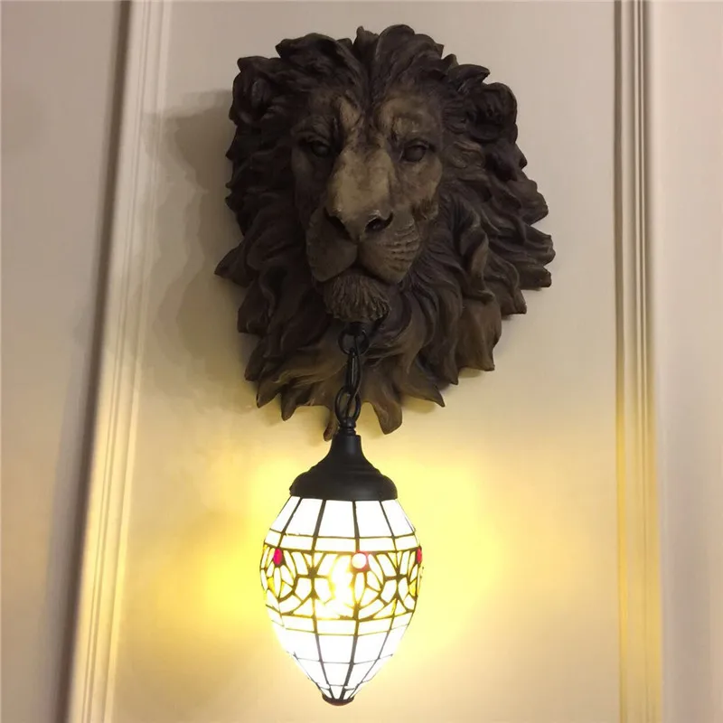 

BRIGHT Modern Crystal Wall Lamps Fixture Creative Lion Design Led Sconces for Home Living Bedroom Bedside Porch Decor