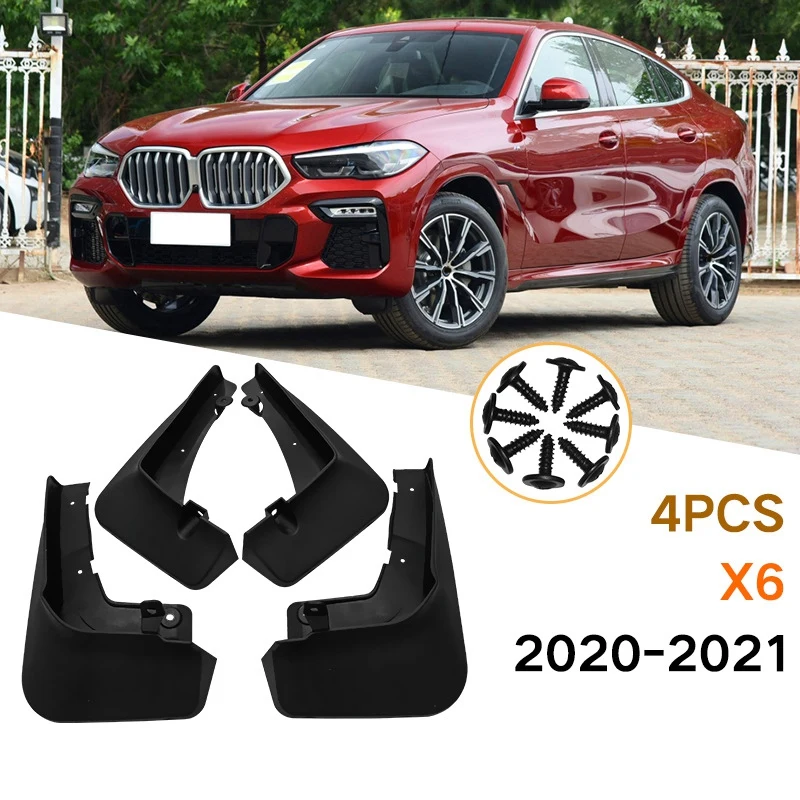 

4PCS For BMW X6 GO6 2020 2021 Mudguards Fender Mud Flap Guard Splash Car Accessories Auto Styline Mudflaps Front Rear