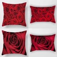 flower rosebud print cushion cover sofa office decor rainbow pillowcase home decor 45cm 45cm 30cm 50cm