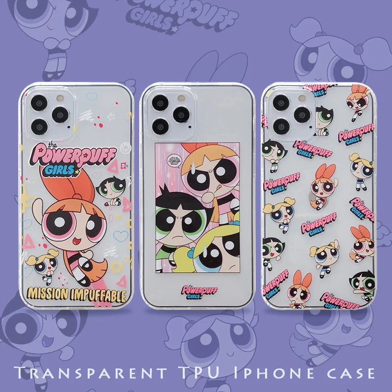 

Bandai Anime The Powerpuff Girls Phone Case For iPhone 6 7 8 Plus 12 Mini 13 Pro Max 11 Pro XR X XS Max Transparent Cover Shell