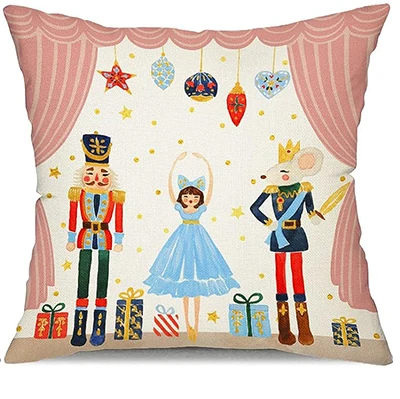 

Декоративная наволочка из лен/хлопка Merry Christmas Nutcracker 45x45