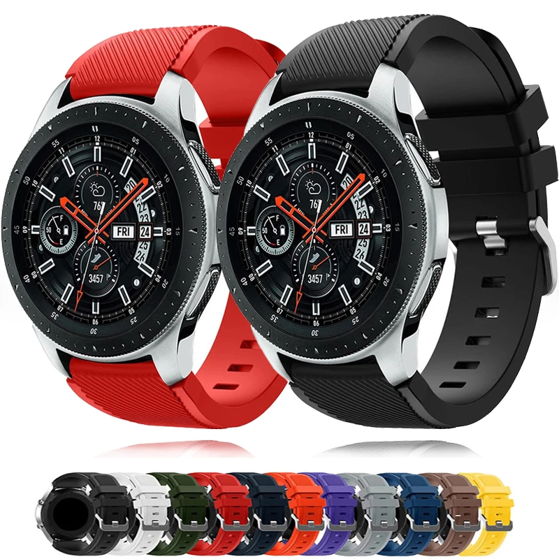 Фото Ремешок силиконовый для Samsung Galaxy Watch 4/Classic/46 мм/42 мм/Active 2 Gear s3/S2, браслет для Huawei GT/2/GT2/3 Pro, 22 мм 20 мм №1