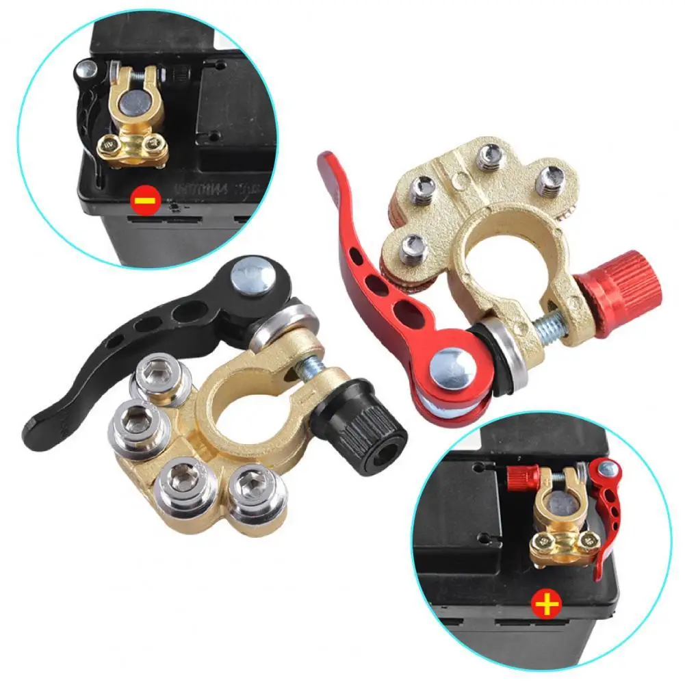 

1 Pair Battery Wire Clamp Safe Heat-resistant Heavy Duty for Car Battery Cable End Battery Terminal Clamp