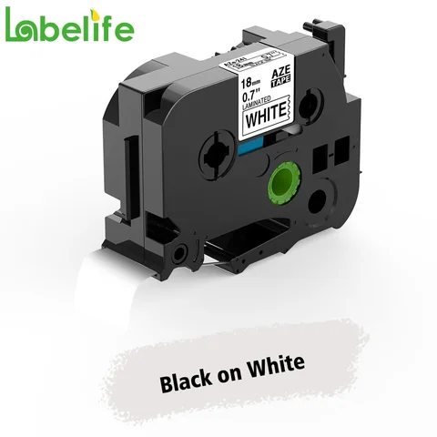 Лента для этикеток 18 мм TZe-241 Совместима с Brother P Touch TZe Лента 18 мм 0,7 Ламинированная белая для Brother Ptouch PT-D400 PTD600 710BT