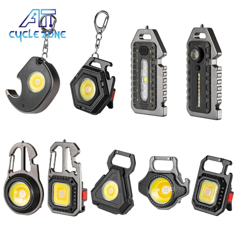 

Mini Flashlight Keychain LED Light Portable USB Charging Emergency Lamps Glare COB Corkscrew Work Light Outdoor Camping Light