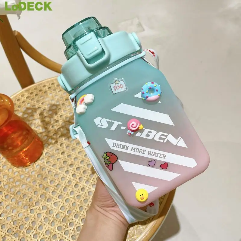 

Large Capacity Time Marker Cup Travel Sport Gym Tumbler Reminder Drinking Mug 1.5L Water Bottle With Straw Portable Fitness Jugs