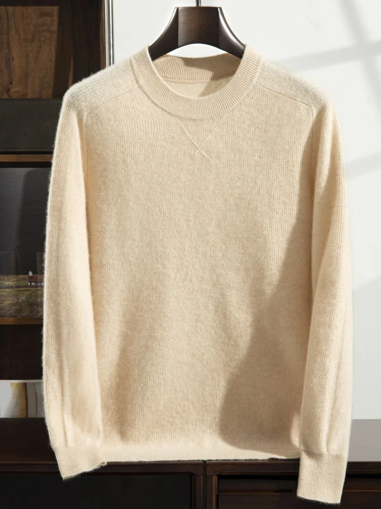 Осенний 100% чистый кашемировый свитер Мужской Свободный вязаный пуловер с