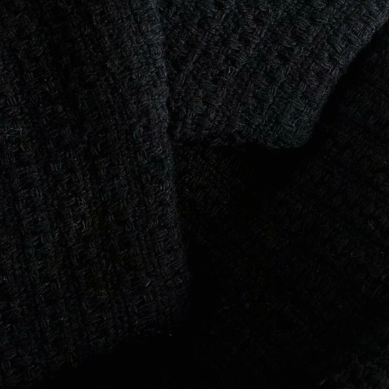 2023 Autumn and Winter New Long-sleeved Jacket European and American Style Buttons Decorated Lapel Short Temperament Suit Women