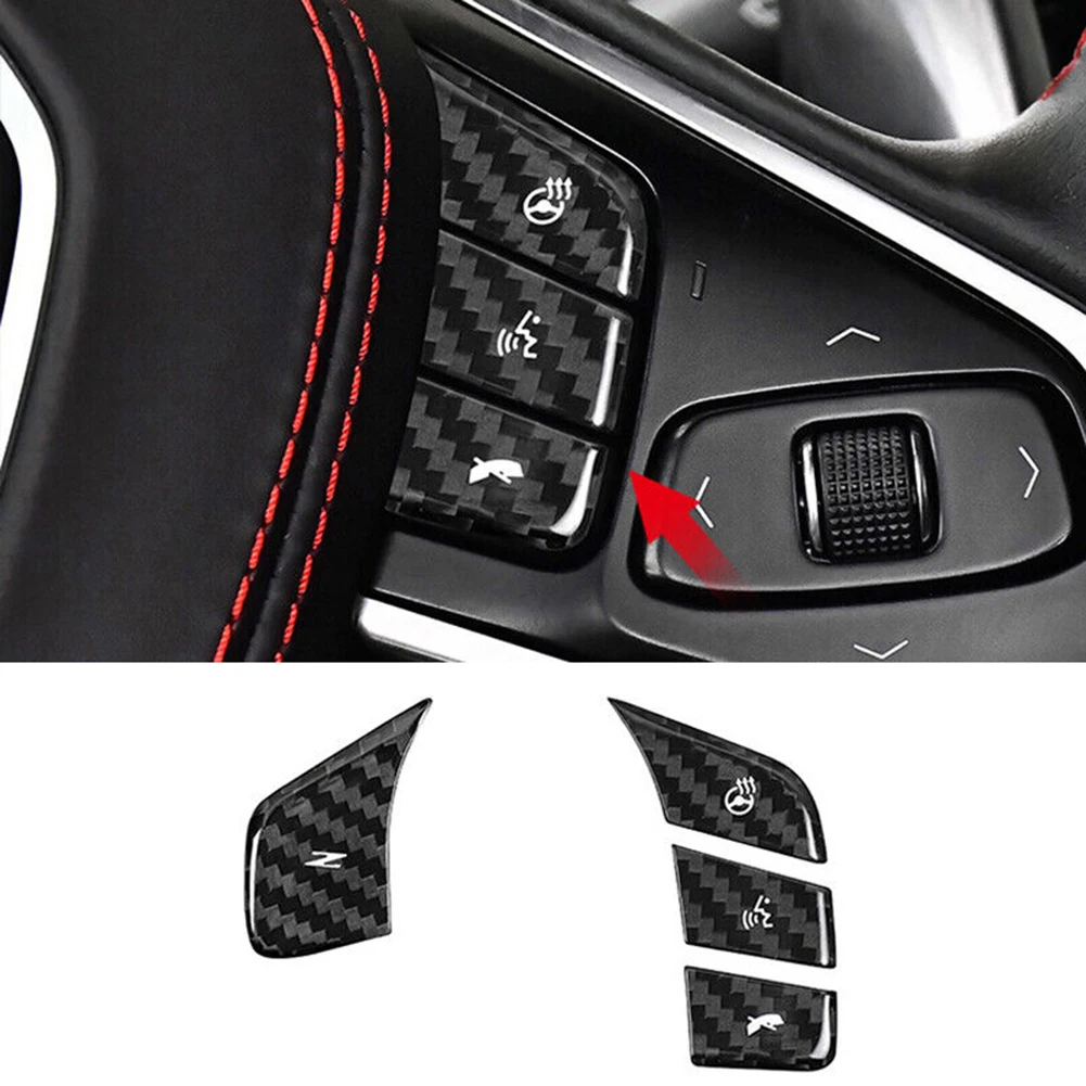 

Button Cover Control Button Control Button Cover Sticker Car Sticker Carbon Fiber Sticker Car Accessories Durable
