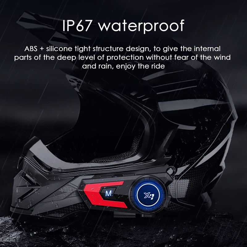 Bluetooth-гарнитура X7 мотоциклетная водонепроницаемая мА 2 шт.