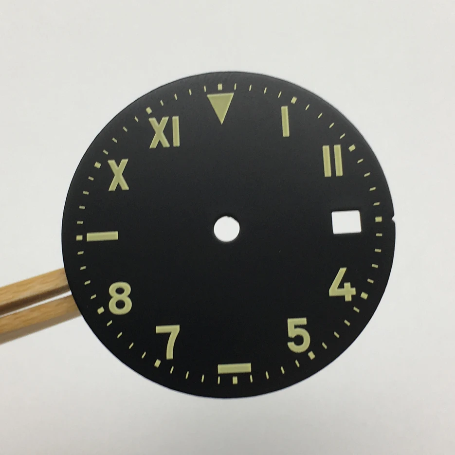 No Logo 28.5mm Watch Dial Substitute Modified Dial Luminous Literal  for NH35A Movement A7 Men Watch Accessories