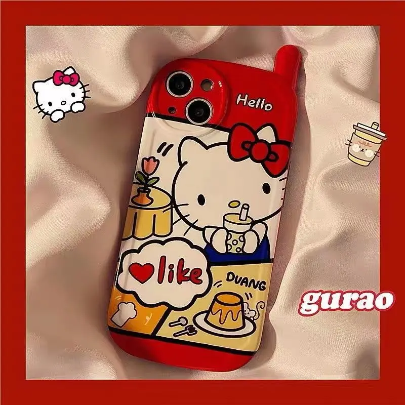 

Hello Kitty Iphone Phone Case Cartoon Kawaii Cute for Iphone 12 13 11 Pro Max Xr X Xs Max All-Inclusive Anti-Drop Phone Case