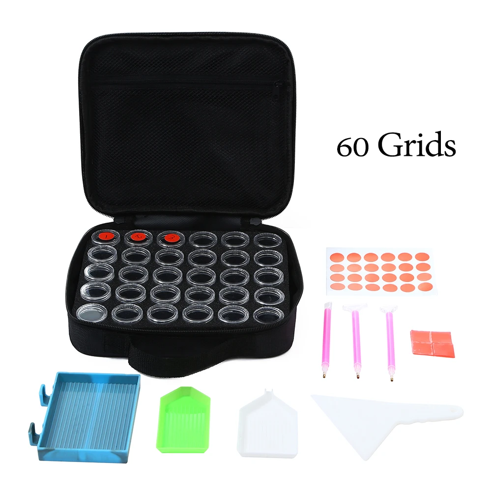 

5D Diamond Painting Accessories Storage Boxes 60/30 Slots Bead Bottles Bottles Storage And Tools Kit For DIY Diamand Painting