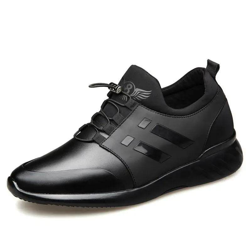 

2022 New Men's Fashion Sneakers Man Casual Shoes Breathable Men Genuine Leather Shoes Big size Increasing Office Footwear