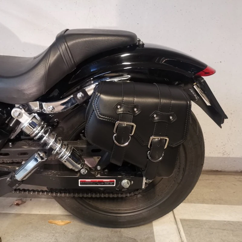 

2Pcs Universal Motorcycle Bags PU Leather Saddle Bag for Sportster XL883 XL1200 Cruiser Side Storage Tool Pouche