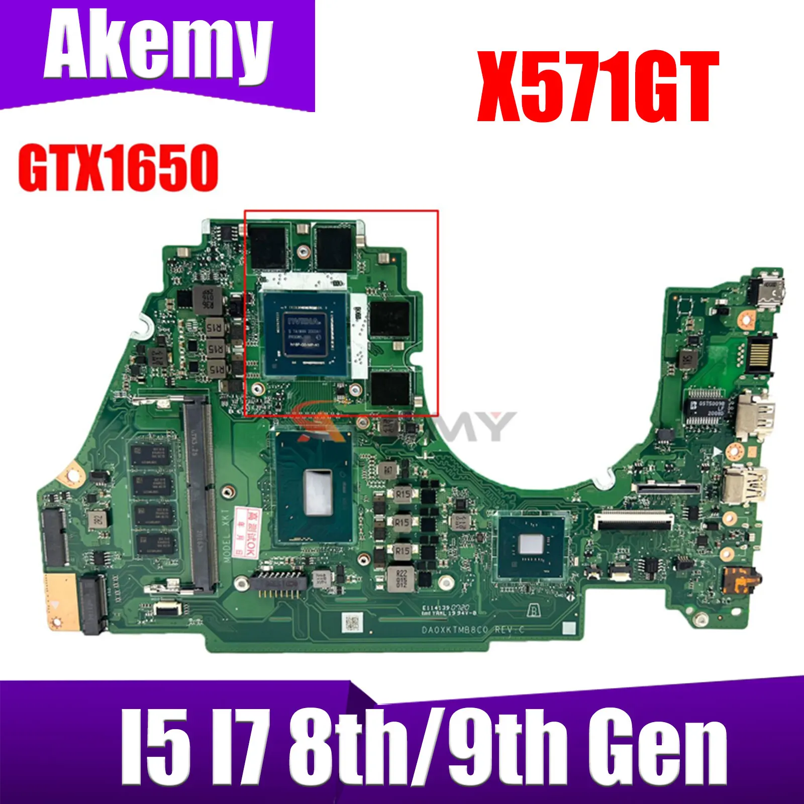 

VX60GT Mainboard For ASUS X571GT X571GD R571GT F571GT K571GT YX571GT A571GT Laptop Motherboard I5 I7 8th/9th Gen GTX1650/4G