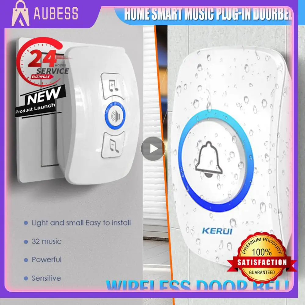 

1~5PCS Home Wireless Doorbell 433Mhz Welcome Friend Smart Doorbell 150Meters Long Distance 32 Songs 4 Level Volumes Door Chimes