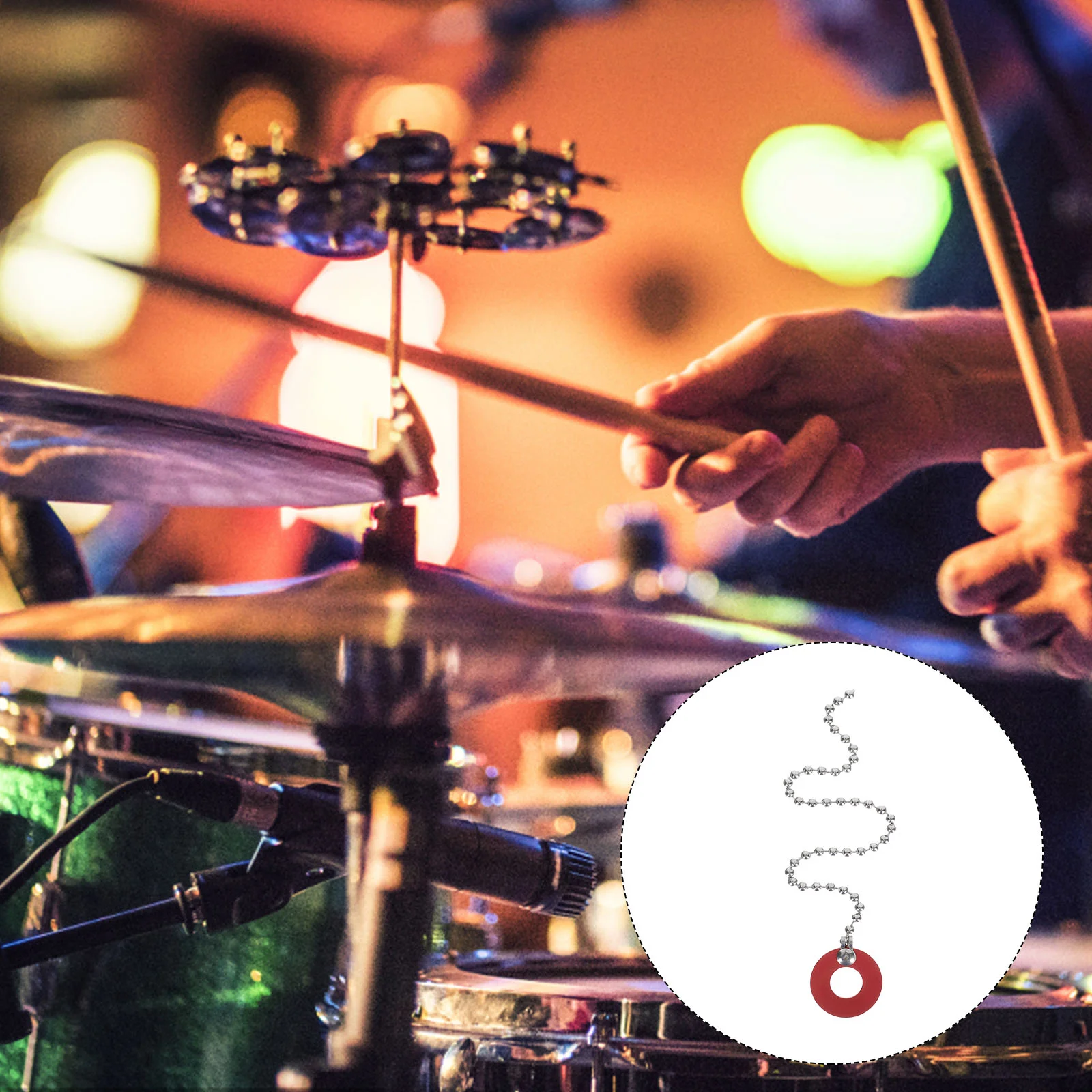 

Cymbal Sustain Chain Extending Drum Accessory Sizzler Effect Extension Metal Rattler Sound Adjustment Aluminum Alloy